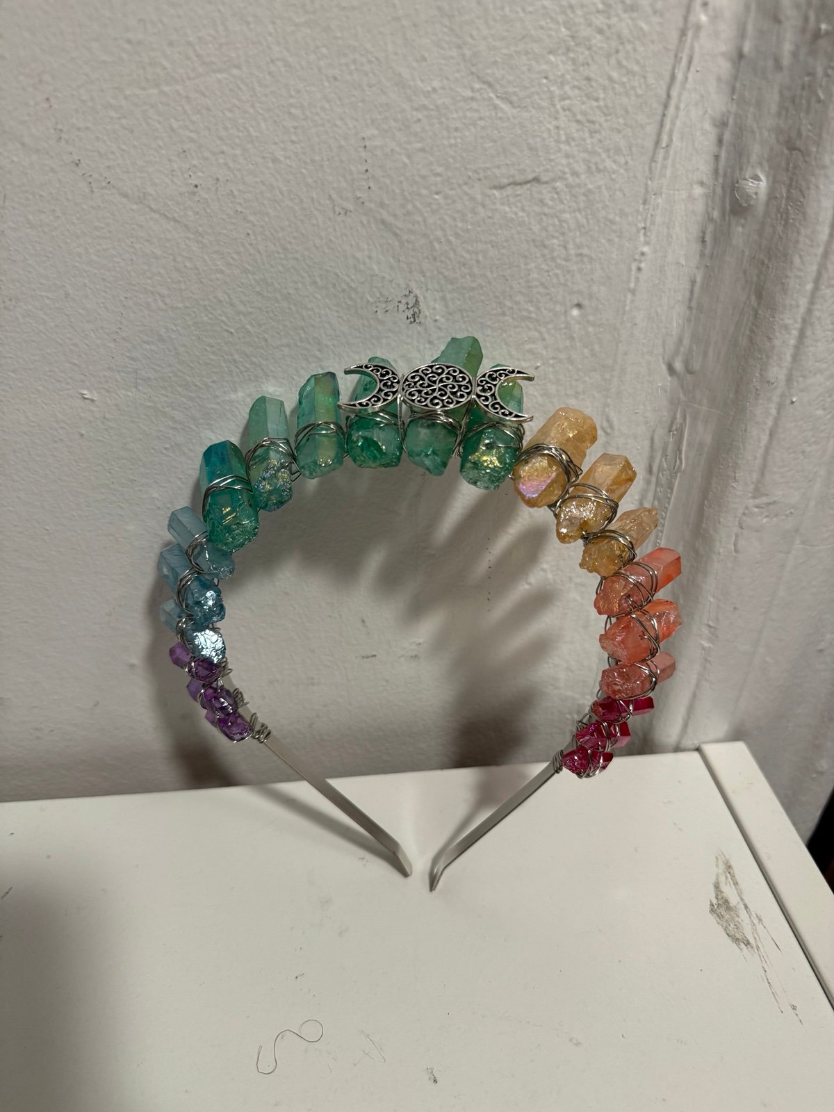 Spring Fae Rainbow crystal crown