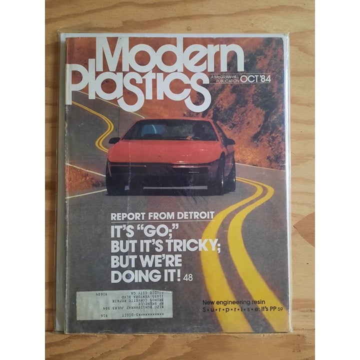 Vintage Car Magazine Modern Plastics October 1984 Vol 61 No 10 Original Producti